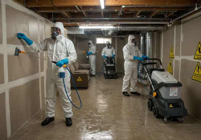 Basement Moisture Removal and Structural Drying process in Boonville, NC